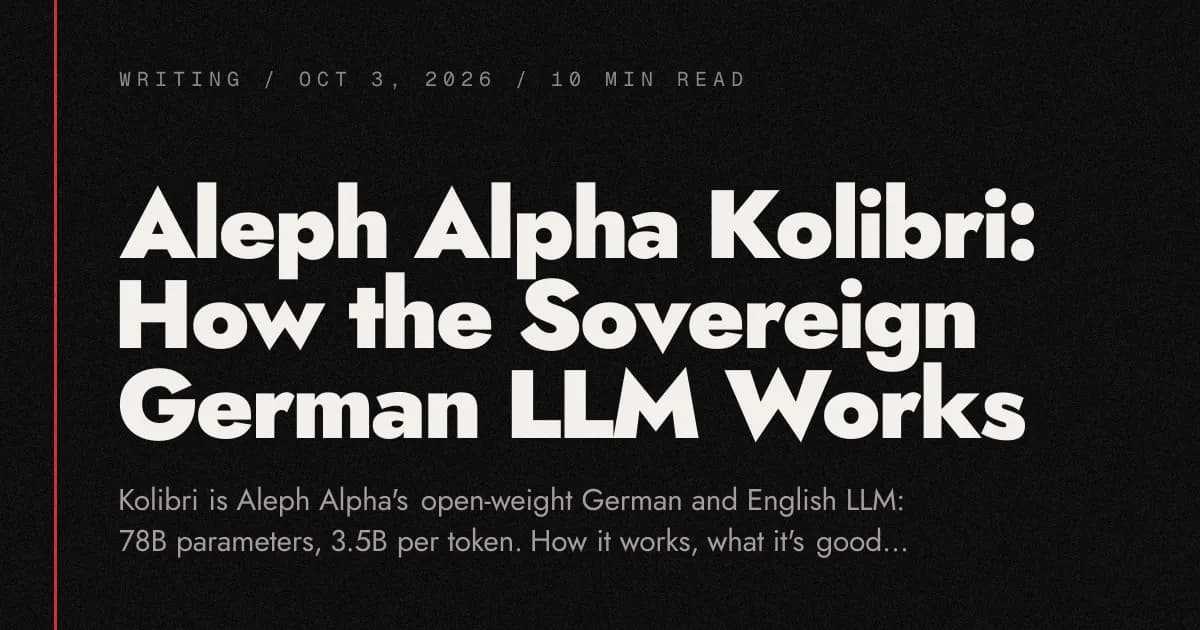 لوگوی Aleph Alpha Kolibri، مدل زبانی بزرگ آلمانی مستقل.