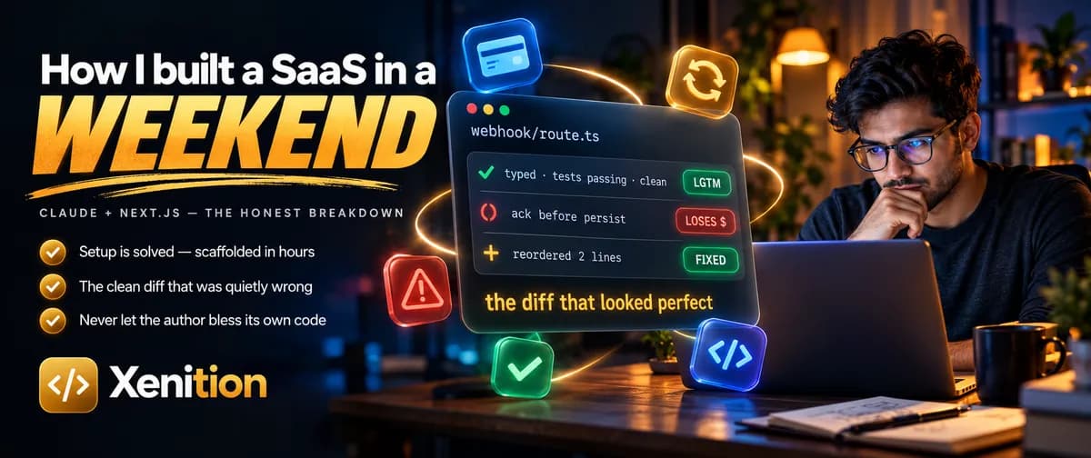 نمودار معماری SaaS ساختهشده با Claude و Next.js در یک آخر هفته