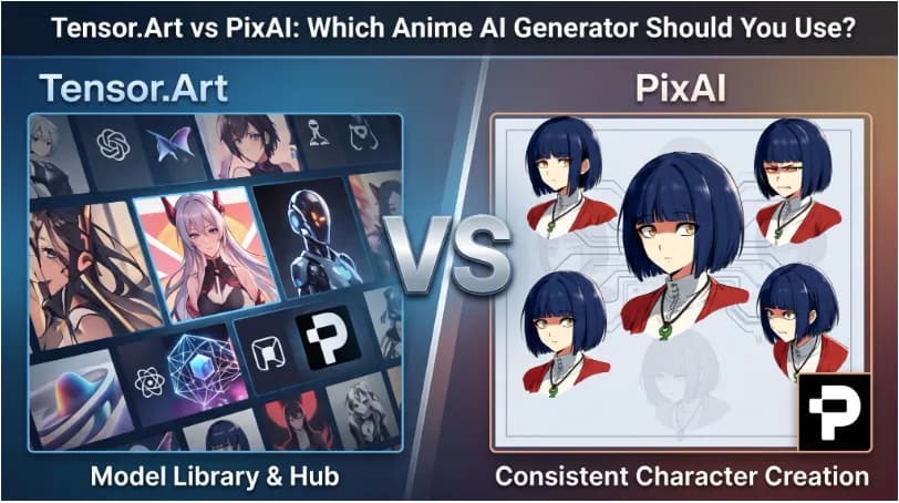 مقایسه Tensor.Art و PixAI: کدام ژنراتور انیمه AI بهتر است؟